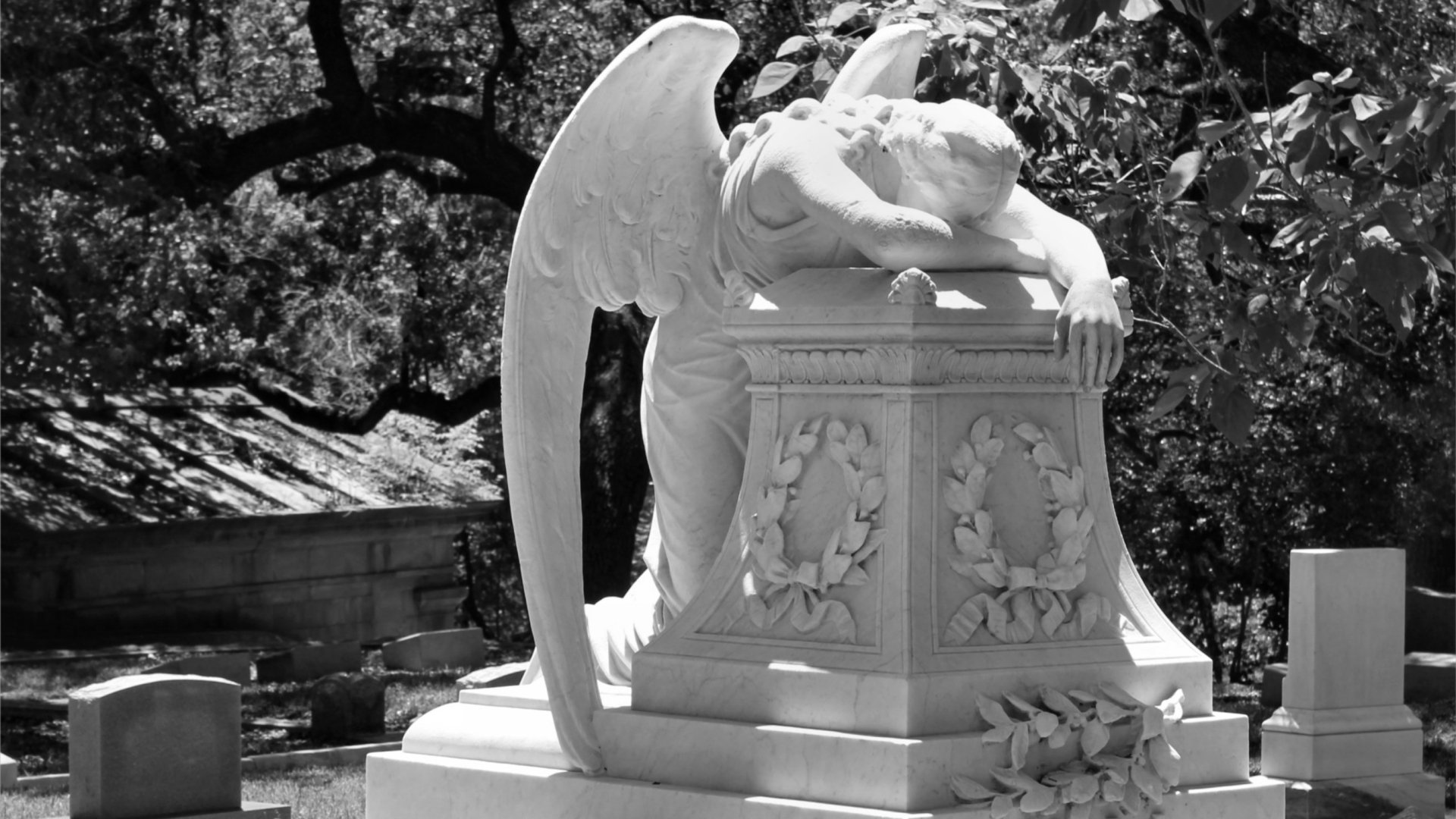 Download Man Made Angel Statue HD Wallpaper