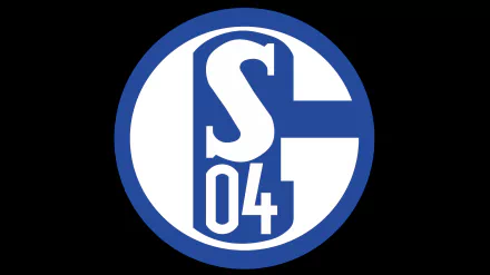 FC Schalke 04 logo displayed in crisp detail on a 4K Ultra HD sports-themed PC desktop wallpaper with a black background.