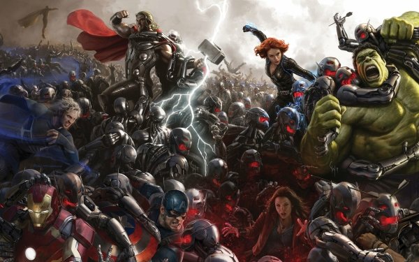 Film Avengers : L'ère d'Ultron Avengers Hulk Veuve Noire Sorcière rouge Captain America Thor Iron Man Quicksilver Vision Fond d'écran HD | Image