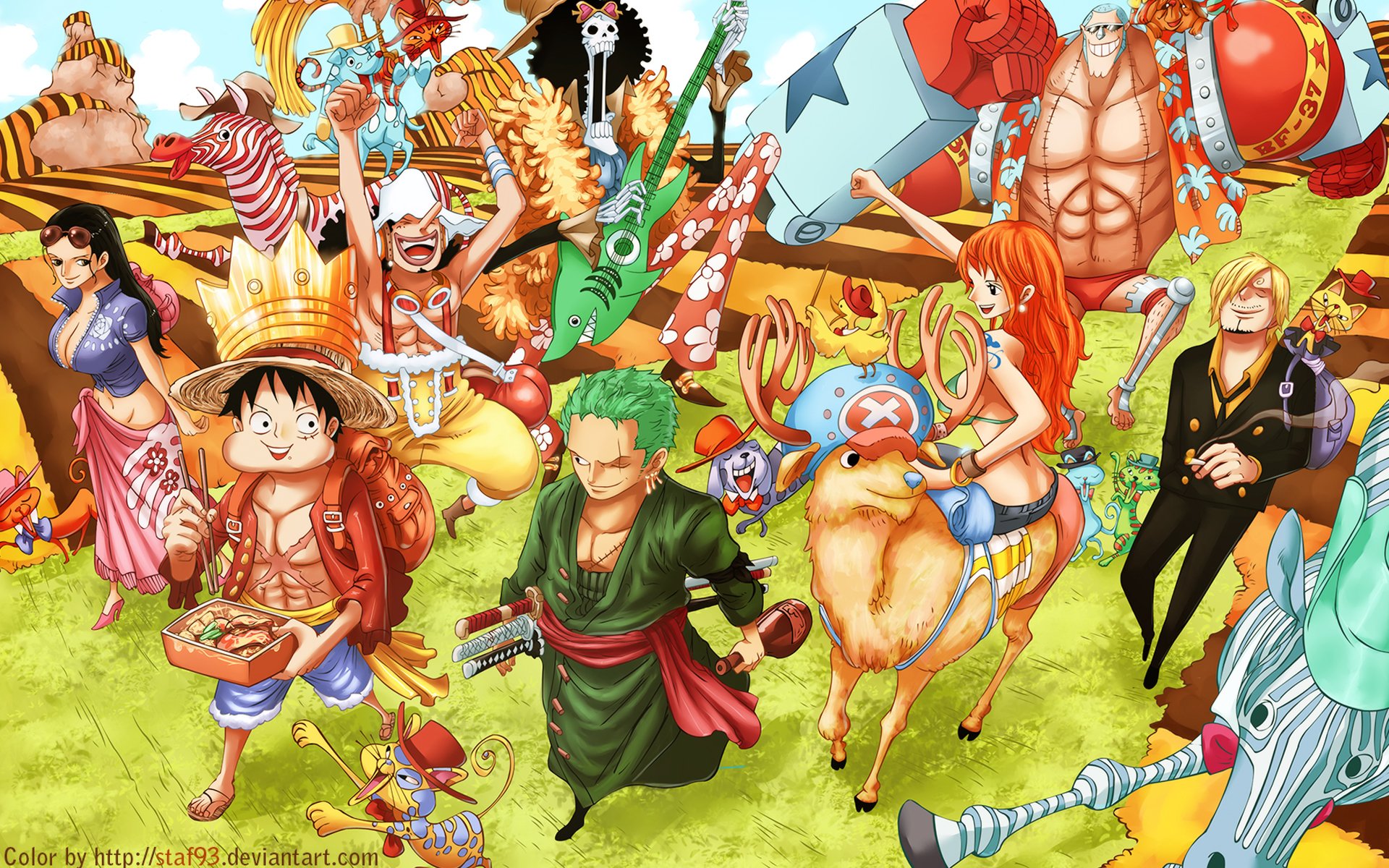 Roronoa Zoro Monkey D Luffy Tony Tony Chopper Sanji Nami And Nico Robin Hd Wallpaper Background Image 19x10