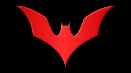 A striking red Batman symbol against a black background, capturing the essence of Batman Beyond in high-definition for desktop wallpaper and background use.