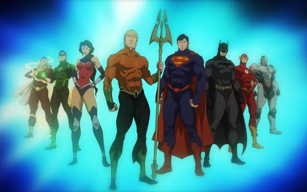 Billy Batson Superman Hal Jordan Barry Allen Diana Prince Batman Green Lantern Wonder Woman Cyborg (DC Comics) Flash Shazam (DC Comics) Aquaman movie Justice League: Throne of Atlantis HD Desktop Wallpaper | Background Image