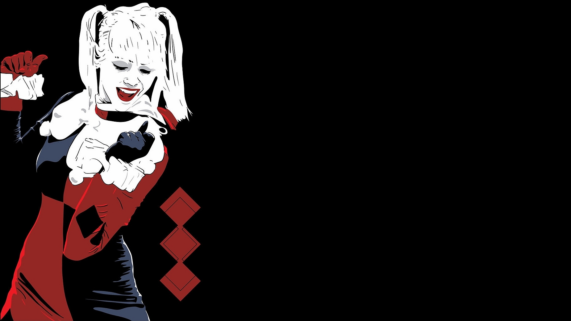 red white and black harley quinn