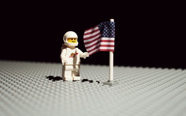 Products Lego Astronaut Flag Figurine Toy HD Wallpaper | Background Image