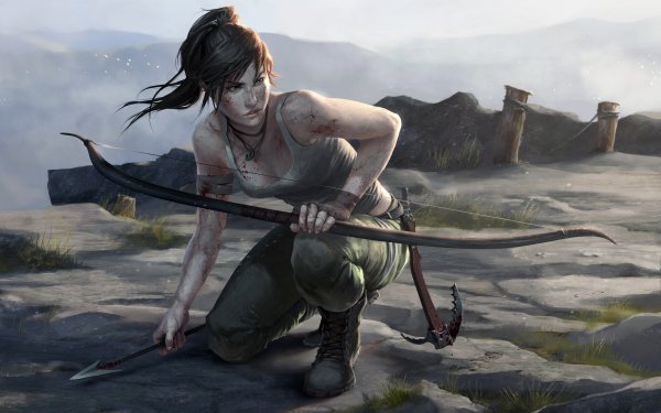 Video Game Tomb Raider (2013) Tomb Raider Lara Croft Woman Warrior Bow HD Wallpaper | Background Image