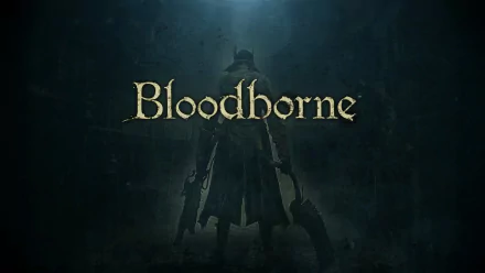 Dark and atmospheric HD wallpaper featuring the title Bloodborne, with a mysterious figure silhouetted against a haunting background, showcasing the essence of the video game.