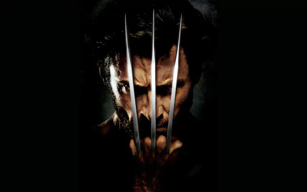 HD desktop wallpaper featuring Logan James Howlett, also known as Wolverine, from the movie X-Men Origins: Wolverine, showcasing his iconic adamantium claws prominently in a dark, intense setting.