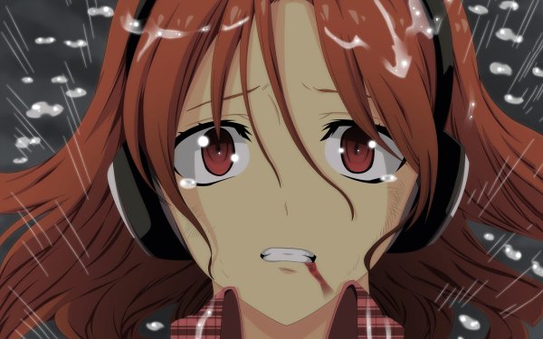 Anime Akame ga Kill! Chelsea Auriculares Lluvia Close-Up Fondo de pantalla HD | Fondo de Escritorio