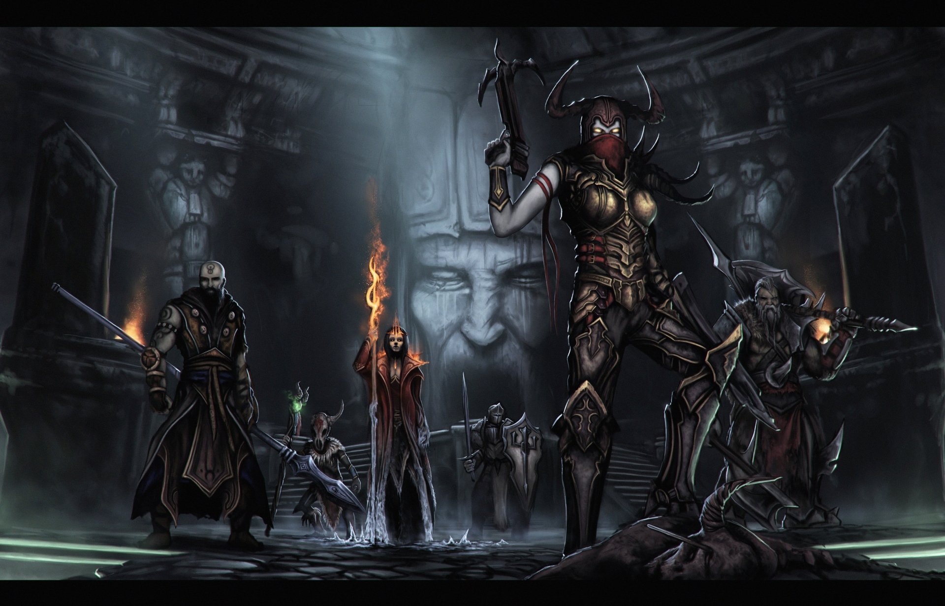 Download Crusader (Diablo III) Witch Doctor (Diablo III) Barbarian (Diablo III) Demon Hunter (Diablo III) Wizard (Diablo III) Monk (Diablo III) Diablo III Video Game Diablo III: Reaper Of Souls HD Wallpaper by Álvaro San Juan