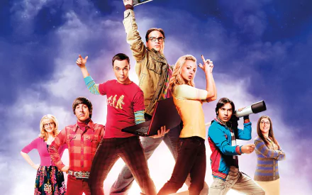 Jim Parsons Sheldon Cooper Kaley Cuoco Penny (The Big Bang Theory) Simon Helberg Howard Wolowitz Kunal Nayyar Raj Koothrappali Mayim Bialik Amy Farrah Fowler Melissa Rauch Bernadette Rostenkowski Johnny Galecki Leonard Hofstadter TV Show The Big Bang Theory HD Desktop Wallpaper | Background Image