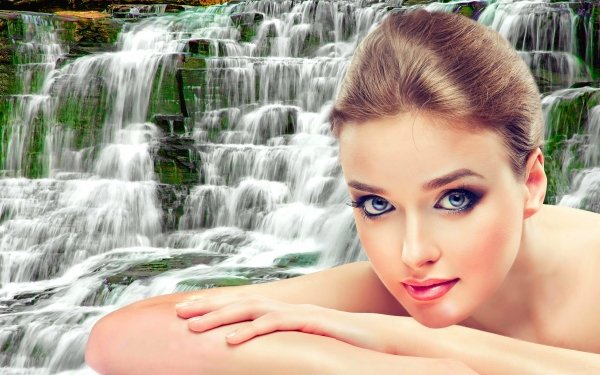 Women Beautiful Waterfall Face Hair Model HD Wallpaper | Background Image