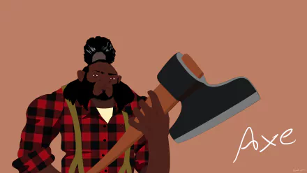 4K Ultra HD PC wallpaper featuring Axe from DotA 2, styled with a Grand Theft Auto-inspired aesthetic, holding his iconic axe against a simple background.