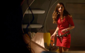 doctor who clara red dress Clara Oswald outfit from JOURNEY TO THE CENTRE OF THE TARDIS (2013)