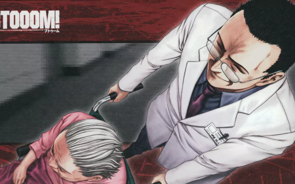 4K Ultra HD PC wallpaper featuring Masahito Date from the anime Btooom!, showing an intense scene with the character in a white lab coat.