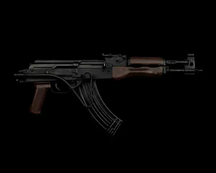 A high-definition wallpaper featuring a detailed side view of an AK-47, showcasing its sleek design against a black background.