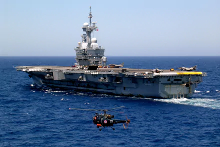 warship aircraft carrier military French Aircraft Carrier Charles De Gaulle (R91) HD Desktop Wallpaper | Background Image