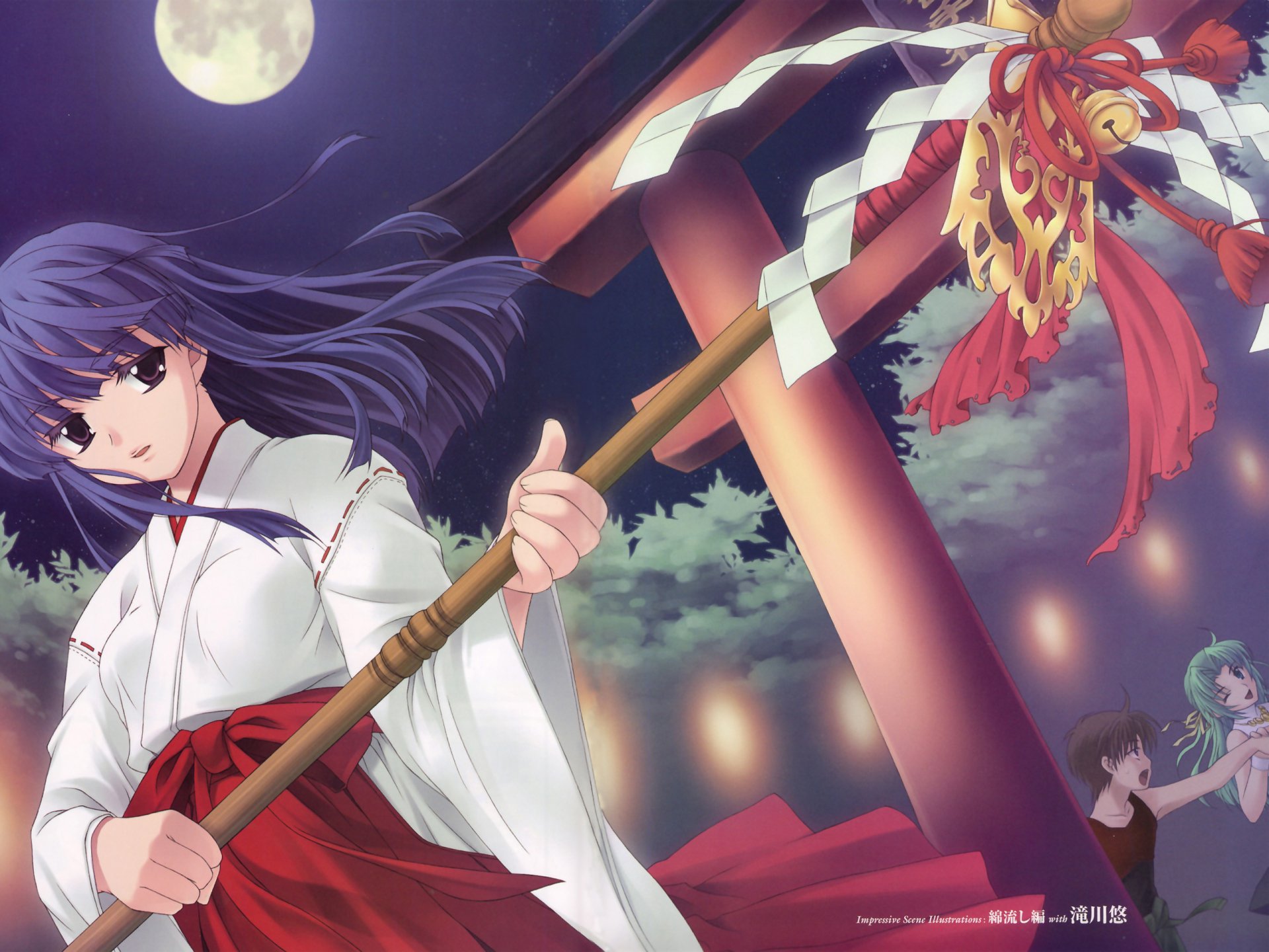 Download Sonozaki Shion Maebara Keiichi Shrine Maiden Furude Rika Anime Higurashi When They Cry HD Wallpaper by 滝川悠