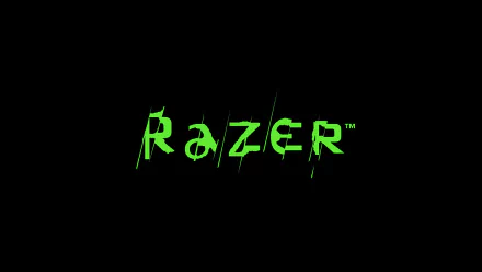 HD desktop wallpaper featuring the Razer logo in vibrant green against a black background, embodying a sleek and modern tech aesthetic.