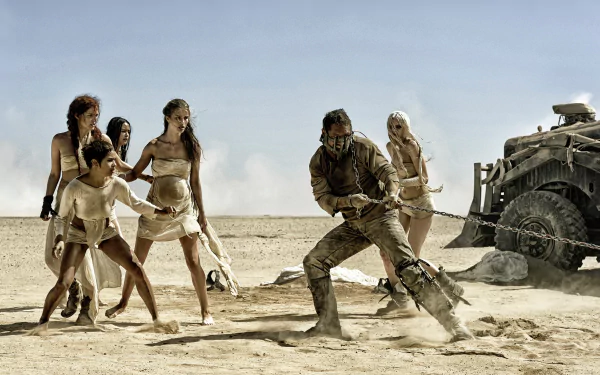 Toast the Knowing Zoë Kravitz Cheedo the Fragile Courtney Eaton The Dag (Mad Max) Abbey Lee The Splendid Angharad Rosie Huntington-Whiteley Max Rockatansky Tom Hardy Capable (Mad Max) Riley Keough movie Mad Max: Fury Road HD Desktop Wallpaper | Background Image