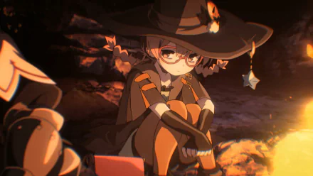 HD wallpaper featuring a character from Etrian Odyssey 2 Untold: The Fafnir Knight, set against a fiery cavern background.