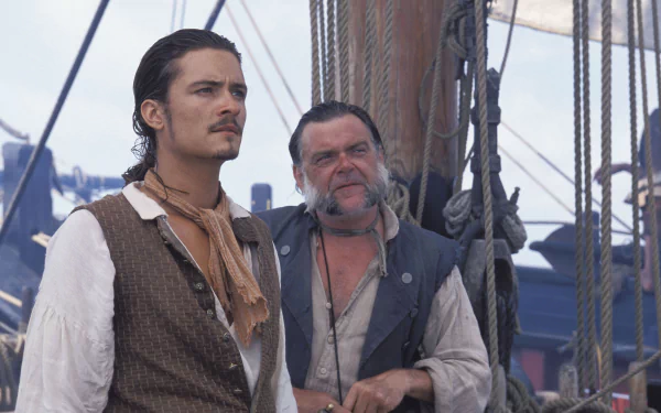 Joshamee Gibbs Kevin McNally Will Turner Orlando Bloom movie Pirates Of The Caribbean: The Curse Of The Black Pearl HD Desktop Wallpaper | Background Image
