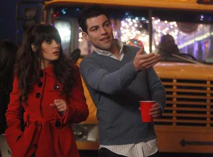 Schmidt (New Girl) Max Greenfield Jessica Day Zooey Deschanel TV Show New Girl HD Desktop Wallpaper | Background Image