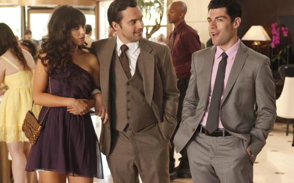 Schmidt (New Girl) Max Greenfield Nick Miller Jake Johnson Jessica Day Zooey Deschanel TV Show New Girl HD Desktop Wallpaper | Background Image