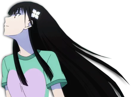 HD desktop wallpaper featuring Rea Sanka from the anime Sankarea, showcasing her with long hair and a flower in her hair, looking thoughtfully upward.