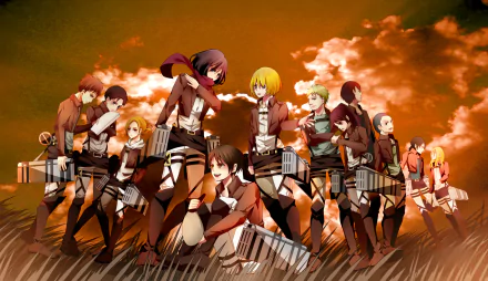 Annie Leonhart Ymir (Attack on Titan) Sasha Blouse Reiner Braun Mikasa Ackerman Marco Bott Jean Kirstein Eren Yeager Connie Springer Historia Reiss Bertholdt Hoover Armin Arlert Anime Attack on Titan HD Desktop Wallpaper | Background Image