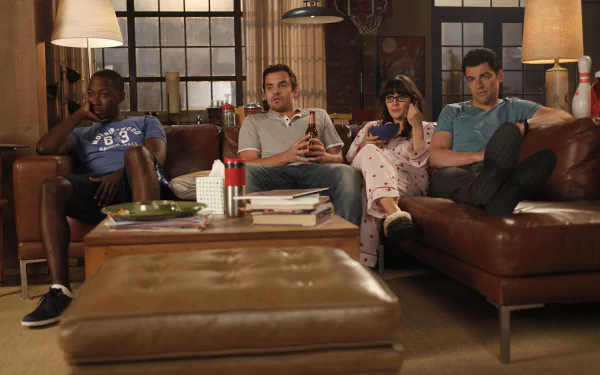 Winston Bishop Lamorne Morris Schmidt (New Girl) Max Greenfield Nick Miller Jake Johnson Jessica Day Zooey Deschanel TV Show New Girl HD Desktop Wallpaper | Background Image