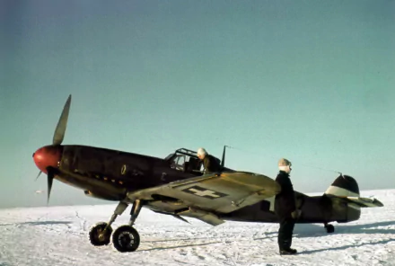  Bf 109 waiting in the snow.