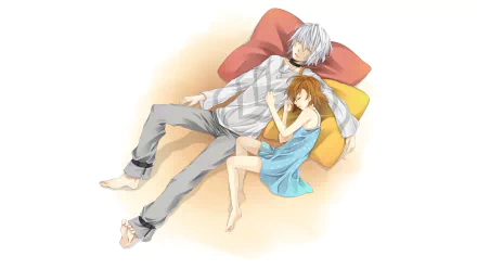 HD anime desktop wallpaper featuring characters Accelerator and Last Order from A Certain Magical Index and A Certain Scientific Railgun, depicted resting together.