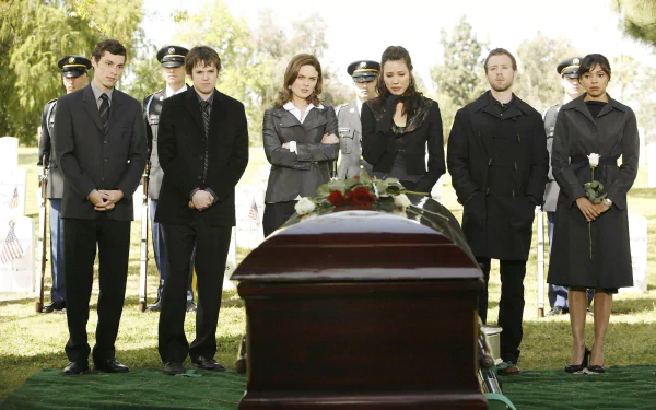 Zack Addy Eric Millegan Lance Sweets John Francis Daley Camille Saroyan Tamara Taylor Jack Hodgins T.J. Thyne Angela Montenegro Michaela Conlin Emily Deschanel Temperance Brennan TV Show Bones (TV Show) HD Desktop Wallpaper | Background Image