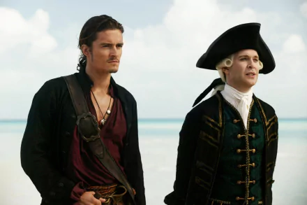 Tom Hollander Lord Beckett Will Turner Orlando Bloom movie Pirates Of The Caribbean: At World's End HD Desktop Wallpaper | Background Image