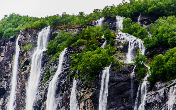 nature Seven Sisters Waterfall, Norway HD Desktop Wallpaper | Background Image