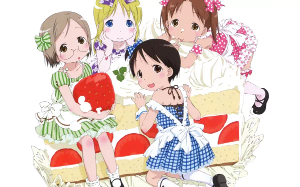 Anime Strawberry Marshmallow HD Desktop Wallpaper | Background Image