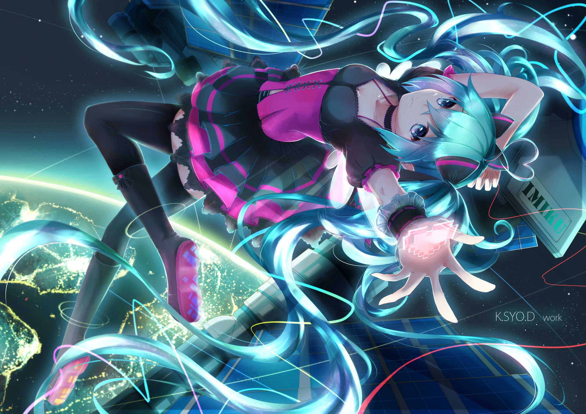 Hatsune Miku Anime Vocaloid HD Wallpaper by あさひ