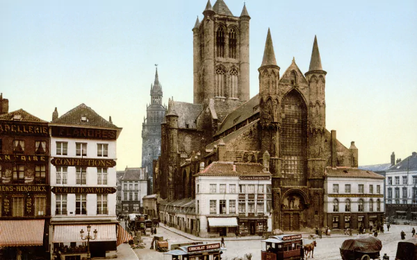 religious Saint Nicholas' Church, Ghent HD Desktop Wallpaper | Background Image