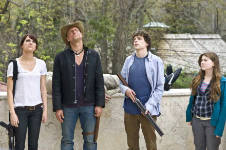 Abigail Breslin Woody Harrelson Jesse Eisenberg Emma Stone movie zombieland HD Desktop Wallpaper | Background Image