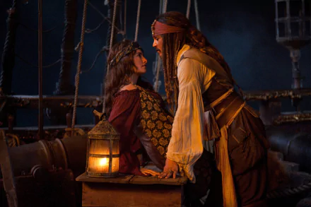 Penelope Cruz Angelica Teach Johnny Depp Jack Sparrow movie Pirates of the Caribbean: On Stranger Tides HD Desktop Wallpaper | Background Image
