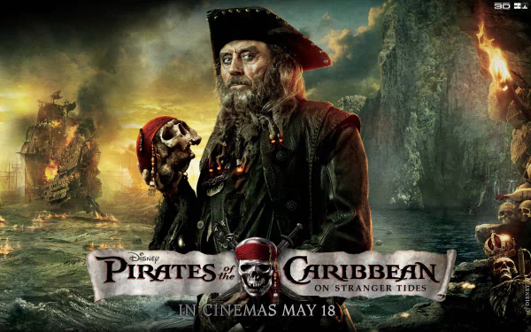 Ian McShane Blackbeard (Pirates of the Caribbean) movie Pirates of the Caribbean: On Stranger Tides HD Desktop Wallpaper | Background Image