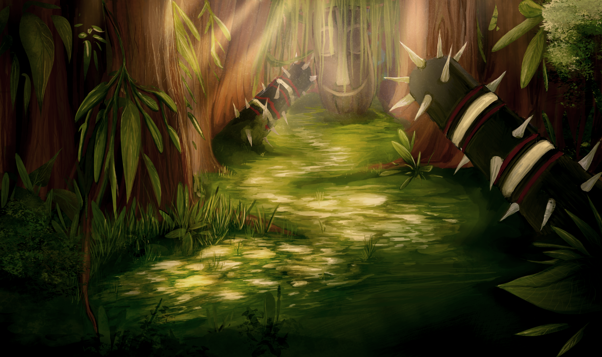 4K Ultra HD PC desktop wallpaper featuring a lush, sunlit jungle scene inspired by the Crash Bandicoot video game series.