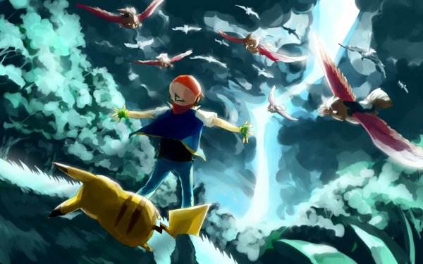 Anime Pokémon Pikachu Spearow Ash Ketchum HD Wallpaper | Background Image