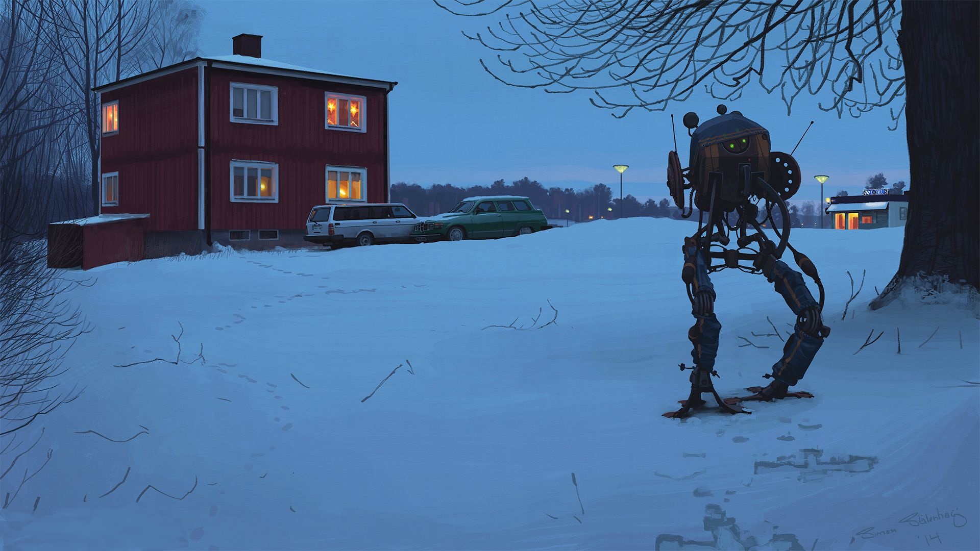 Sci Fi Robot HD Wallpaper by Simon Stålenhag