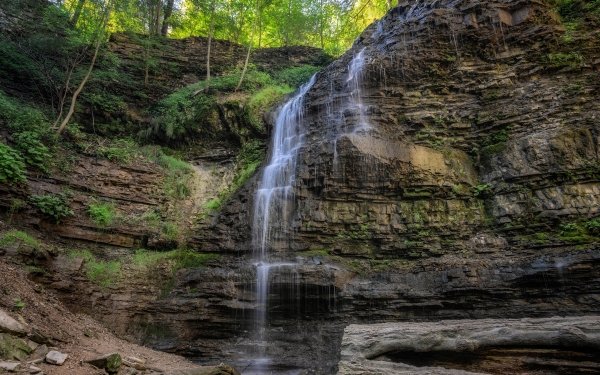 Earth Waterfall Waterfalls Tiffany Falls Ontario Nature Cliff HD Wallpaper | Background Image