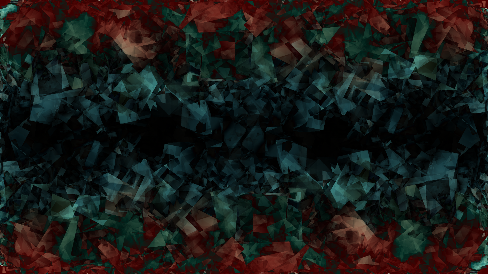 Abstract digital wallpaper featuring a mesmerizing blend of dark blue, green, and red crystals. This artistic background adds depth and intrigue to any desktop setup.