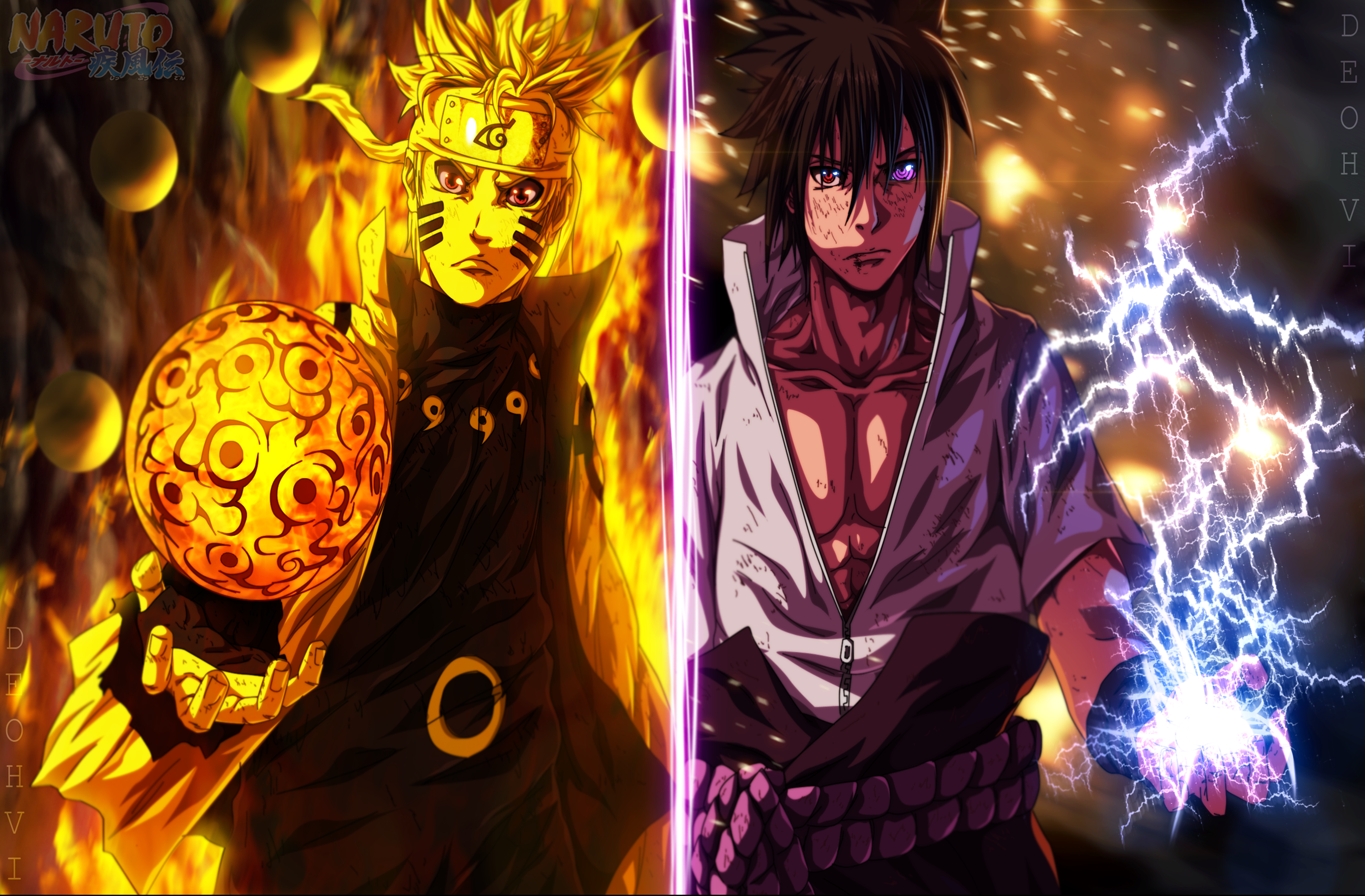 Naruto and Sasuke Full HD Papel de Parede and Background Image | 3000x1970 | ID:655502