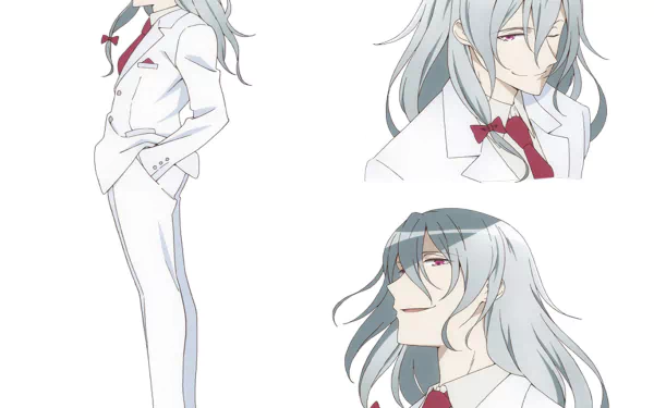 HD PC desktop wallpaper featuring Sougetsu Ootori from the anime AntiMagic Academy 35th Test Platoon in detailed white uniform with red accents.