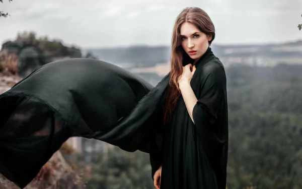 brown eyes brunette outdoor woman model HD Desktop Wallpaper | Background Image