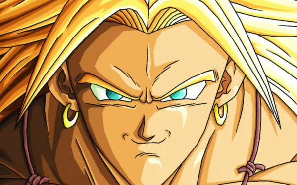 A high-definition desktop wallpaper featuring a close-up of a character from Dragon Ball Z: Budokai Tenkaichi 3, showcasing intense expression and iconic long, blonde hair.